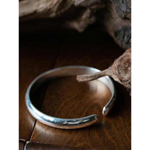 牧衣游 足银手镯开口复古简约精致 空青【不支持会员折】 商品图2