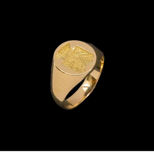 独角鹿西洋古董法国出品18K黄金精雕冠冕金星纹章主题印章戒指古董珠宝 商品图2