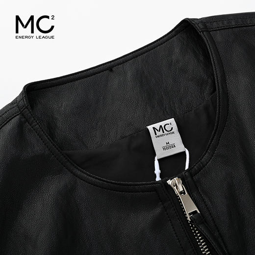 女装圆领下摆打褶宽松皮衣-5306J5232015 商品图1