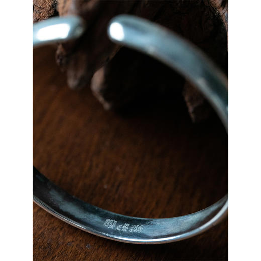 牧衣游 足银手镯开口复古简约精致 空青【不支持会员折】 商品图1