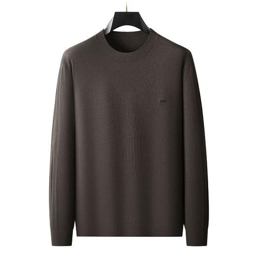 【DWP】大依优型大码男士圆领针织衫秋冬商务休闲简约长袖打底衫加肥加大码薄款打底衫舒适微弹 商品图4