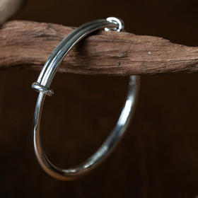 牧衣游 足银手镯可调节复古百搭精致手饰 时夜【不支持会员折】