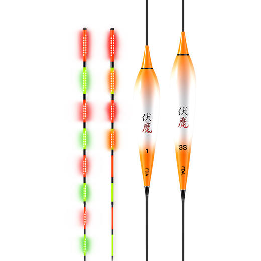 佳钓尼OLED一体倒锥 双排日夜两用超轻灵敏鲢鱅夜光浮漂 商品图5