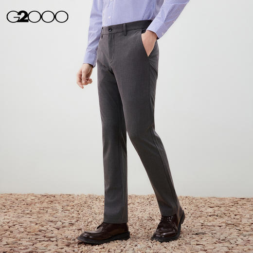 G2000男装FW25商场新款【舒适弹性】微毛绒感布料柔软长裤休闲裤56163977 商品图0