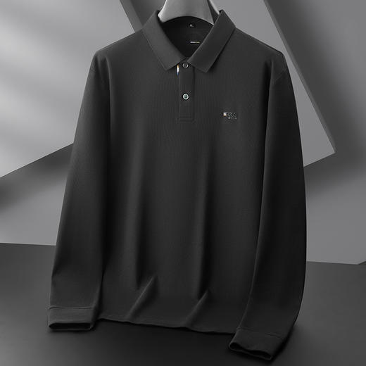 【100%棉】【DDP】大依优型大码男装内里磨毛长袖POLO加肥加大码商务休闲翻领纯棉长袖T恤打底衫 商品图1