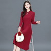 QYMTYH-99H209 -Y新中式国风复古旗袍连衣裙女2025年秋季新款红色礼服裙 商品缩略图1