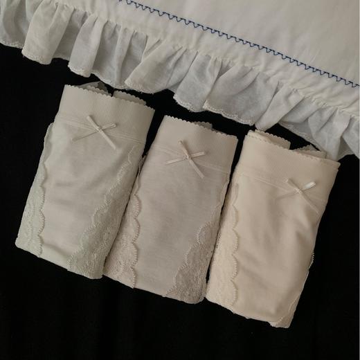 【3条装合辑】秋冬新款内裤女舒适弹力三角裤中腰女士 多种面料波点蕾丝 棉裆含桑蚕丝 商品图0