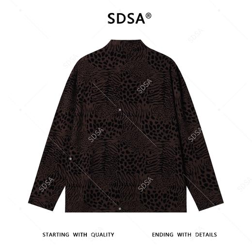 T4818SDSA男士秋冬新款痞帅男装潮牌提花植绒豹纹半高领长袖T恤时尚潮 商品图5