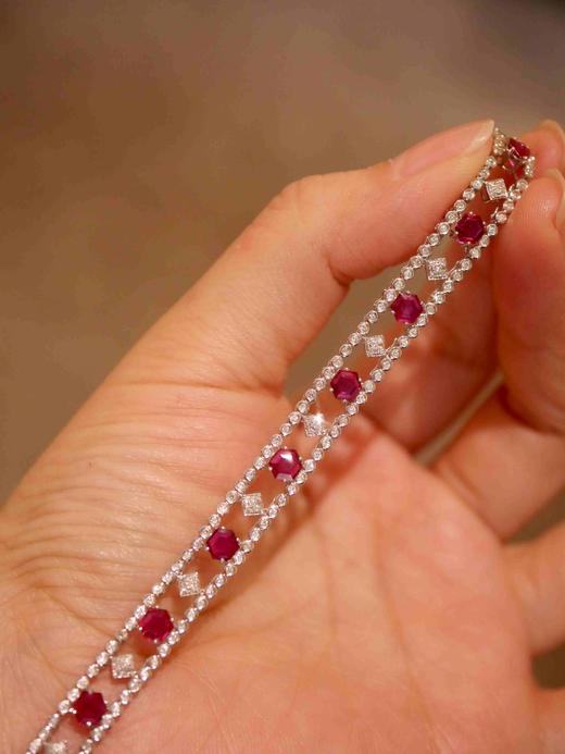 3克拉刻面红宝石手链 商品图0