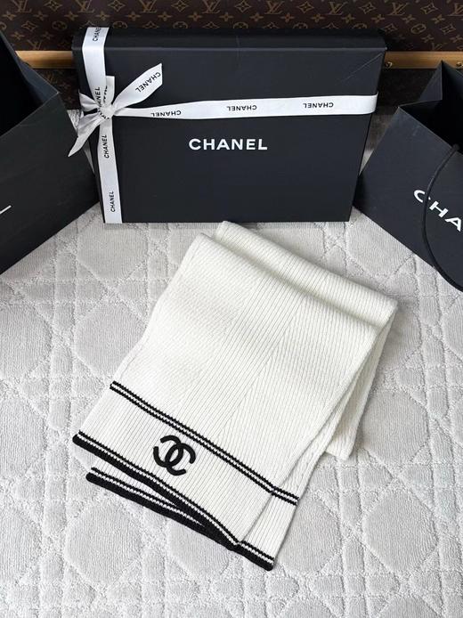 TY412-Chanel 香奈儿 条纹撞色字母刺绣围巾（PG*MM）9.10直播款 商品图2