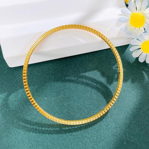 【限时克减150元】足金999.9 #清新 #CNC 【精品】镜面金镂空双层仿钻手镯（面宽约3.6-4mm）(AISZ00774))预售产品下单后不退款不退货不换货不补差价 商品图1