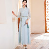 汉服连衣裙2025年女装新款系带绣花禅意茶服茶艺师日常工作服 商品缩略图0
