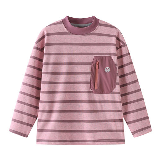 【七个萄子儿童条纹短袖T恤R74124】 吸湿排汗黑科技，透气百搭，棉感亲肤，学院风时尚穿搭 商品图4