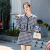 时尚洋气小香风格子外套+半身裙两件套装HR-YJLY8612 商品缩略图0