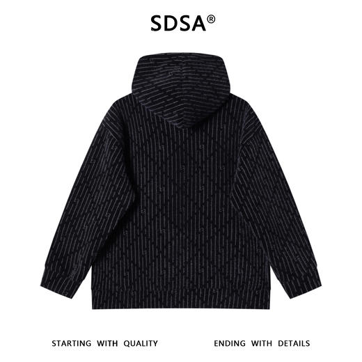 WY1158SDSA男士秋冬新款痞帅男装时尚撞色格纹绒毛抽绳连帽卫衣潮流慵懒 商品图5