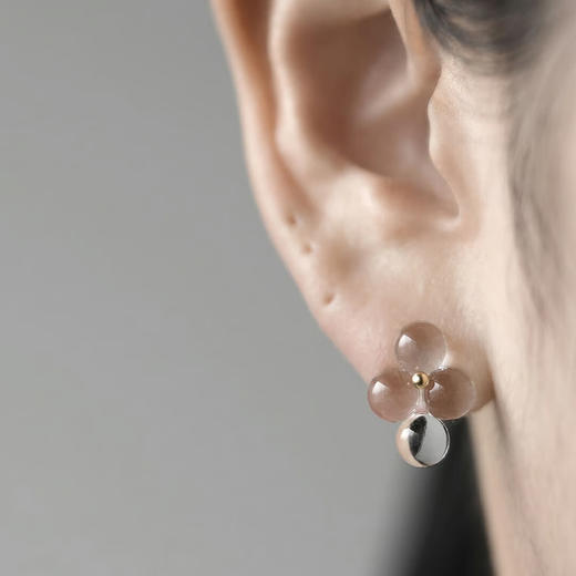 北京仓｜BUBUN-organ #12-四颗 菱形 冷工玻璃 耳环（中号）［日本设计师］ 商品图0