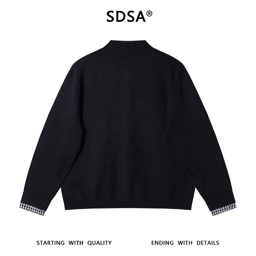 M053SDSA男士秋冬新款痞帅男装潮牌拼接假两件纽扣开衫针织衫百搭毛衣 商品图5