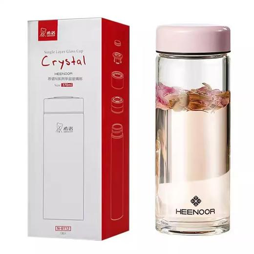 希诺玻璃杯加厚单层带过滤网泡茶分离无铅水杯子大容量车载杯 商品图4