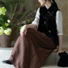 牧衣游原创 提花丝麻炒色半身裙秋新款宽松古朴文艺百搭半裙 和凤 商品缩略图0