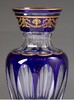 独角鹿西洋古董法国著名水晶工坊圣路易出品Balustre款花叶纹24K描金修饰蓝色水晶精雕古董花瓶 商品缩略图2