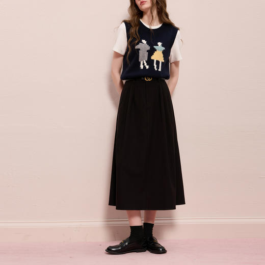 【梨型理想裙】三彩2025冬季新款收腰长裙半身裙磨毛A字裙大摆裙M 商品图1