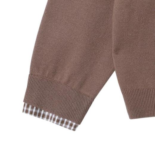 M053SDSA男士秋冬新款痞帅男装潮牌拼接假两件纽扣开衫针织衫百搭毛衣 商品图4