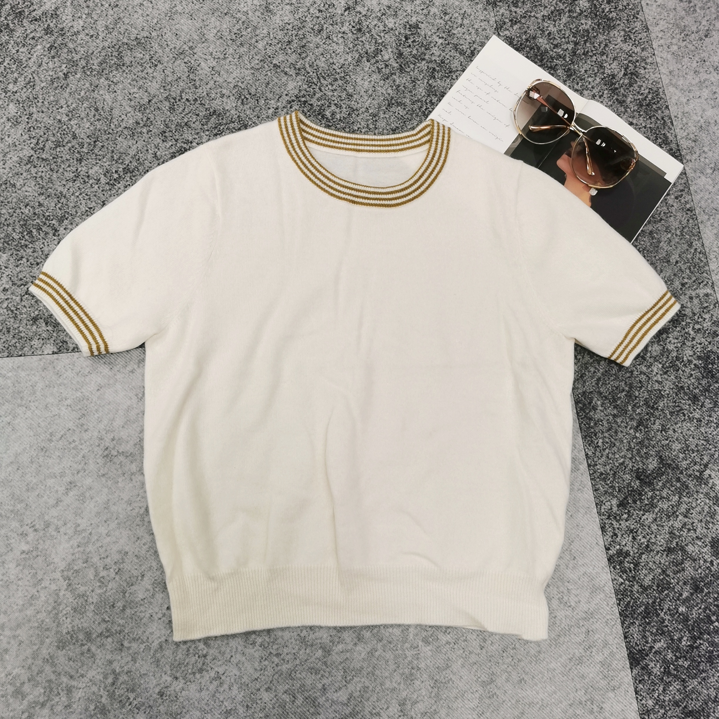 RM716#撞色圆领短袖T