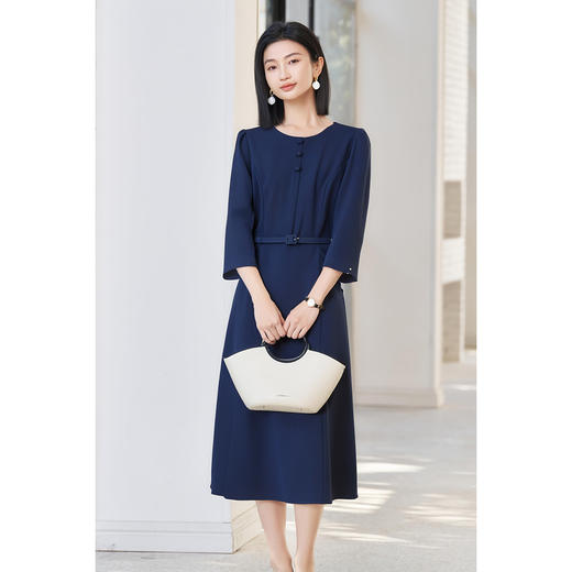 剩S/M 米思阳2026春季新款简约通勤连衣裙独特小众气质收腰a字裙女1400 商品图7