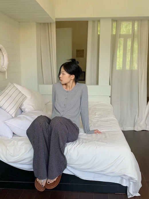 2025秋新款！文艺格格气球裤开衫家居服套装 轻盈温暖 细腻软弹 可外传松弛感套装 商品图4