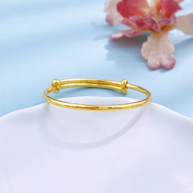 【限时克减128元】足金999.9 #儿童/宝宝 实心(面宽约1.9-2.3mm)光圈单只推拉BB镯宝宝镯童镯(TZ00010-02)预售产品下单后不退款不退货不换货不补差价