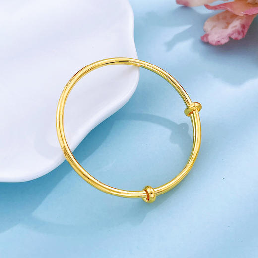 【限时克减128元】足金999.9 #儿童/宝宝 实心(面宽约1.9-2.3mm)光圈单只推拉BB镯宝宝镯童镯(TZ00010-02)预售产品下单后不退款不退货不换货不补差价 商品图2