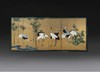 独角鹿西洋古董18世纪日本江户时期出品狩野派风格「竹樱鹤鸣」 主题金地纸本设色六曲屏风 商品缩略图0