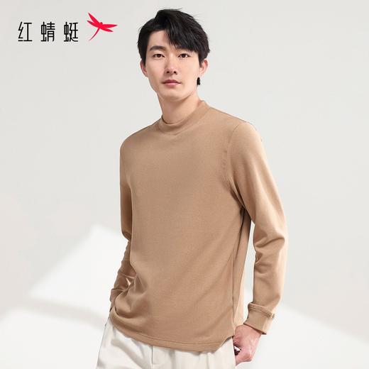 心选丨红蜻蜓圆领长袖T恤男款秋季2025新款半高领纯色上衣 商品图2