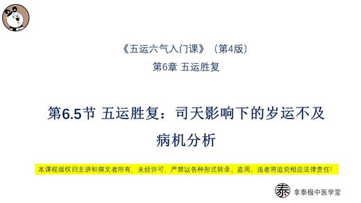 V4第6.5节 五运胜复：司天影响下的岁运不及病机分析 商品图0