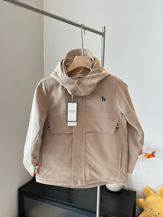 哈男女童秋冬新款透湿三防加绒连帽厚风衣 商品图9