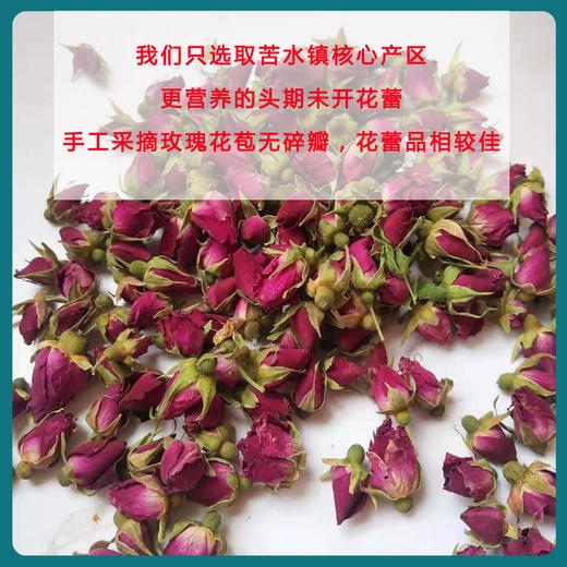 苦水牌甘肃油玫瑰核心产区花蕾30g罐装手工采摘低温烘干玫瑰花苞玫瑰花蕾无添加泡水花草茶 商品图5