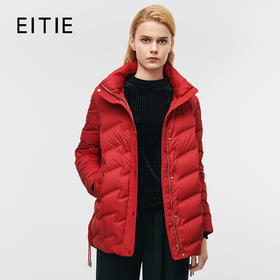 EITIE爱特爱冬季新款时尚舒适茧型保暖简约百搭连帽羽绒服8011721