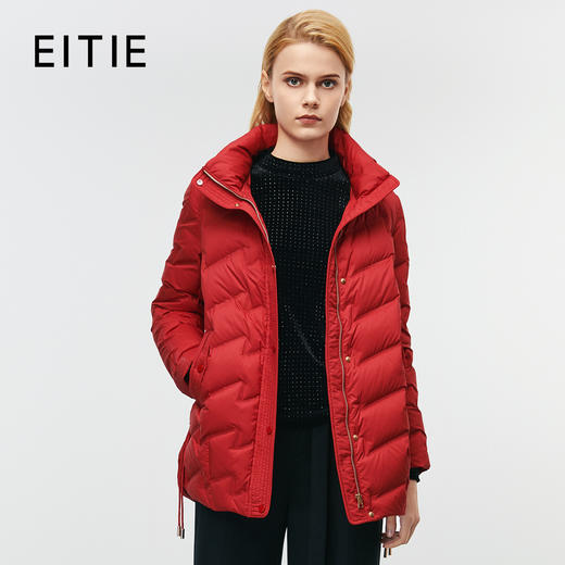 EITIE爱特爱冬季新款时尚舒适茧型保暖简约百搭连帽羽绒服8011721 商品图0