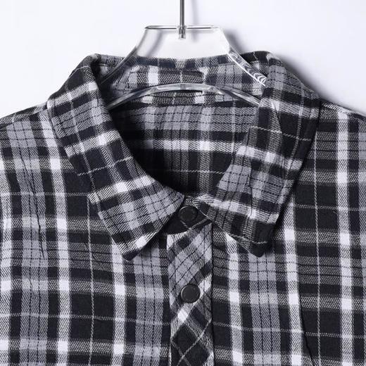 C53063SDSA男士秋冬新款痞帅男装潮牌撞色格纹格子长袖衬衫宽松潮流衬衣 商品图2