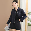 QYMYIYI-YB25B63-Y2025年春秋季短款外套宽松时尚休闲翻领牛仔长袖外搭上衣女 商品缩略图1