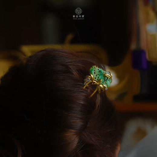 龢盒原创 老翡翠竹蝉银簪 商品图3