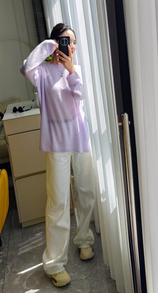 朦胧紫月光山羊绒天丝莱赛尔绵羊毛毛衫 商品图4