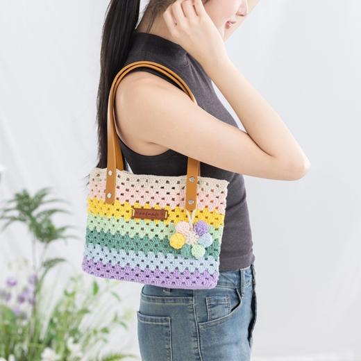 苏苏姐家彩虹托特包手工diy编织钩针毛线团自制单肩包材料包 商品图1