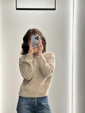 TY406-CELINE赛琳 SS24 纯色高领套头罗纹长袖毛衣 女款 米白色  (PG*MM) 9.10直播款