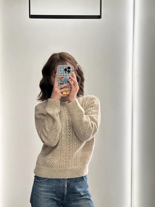 TY406-CELINE赛琳 SS24 纯色高领套头罗纹长袖毛衣 女款 米白色  (PG*MM) 9.10直播款 商品图0
