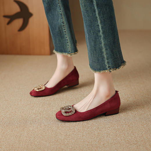 【预售5天】水钻浅口气质百搭，低跟法式单鞋HYT&MS-7431 商品图2