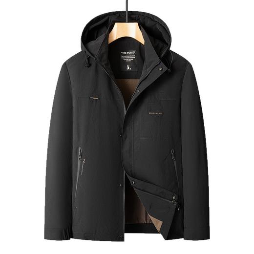 【DKP】大依优型大码加绒夹克男士翻领连帽外套保暖可拆卸帽秋冬商务休闲加肥加大码时尚休闲立领男 商品图4