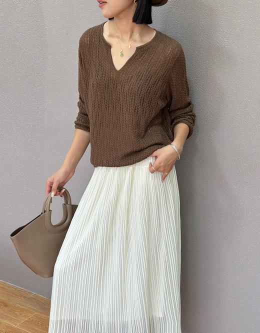 D5MZ31093#慵懒风小V领针织衫 商品图4