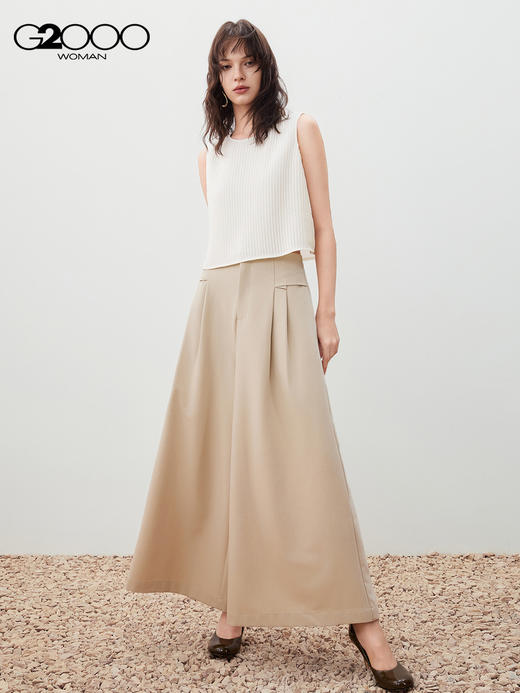 G2000【舒适透气/商场新款】女装FW25百搭褶皱质感无袖休闲衬衫56246491 商品图3