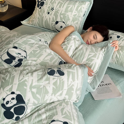 自然醒A类高克重5D立体浮雕宽边牛奶绒被套单件冬季双面珊瑚绒加厚被罩 QJ 商品图8